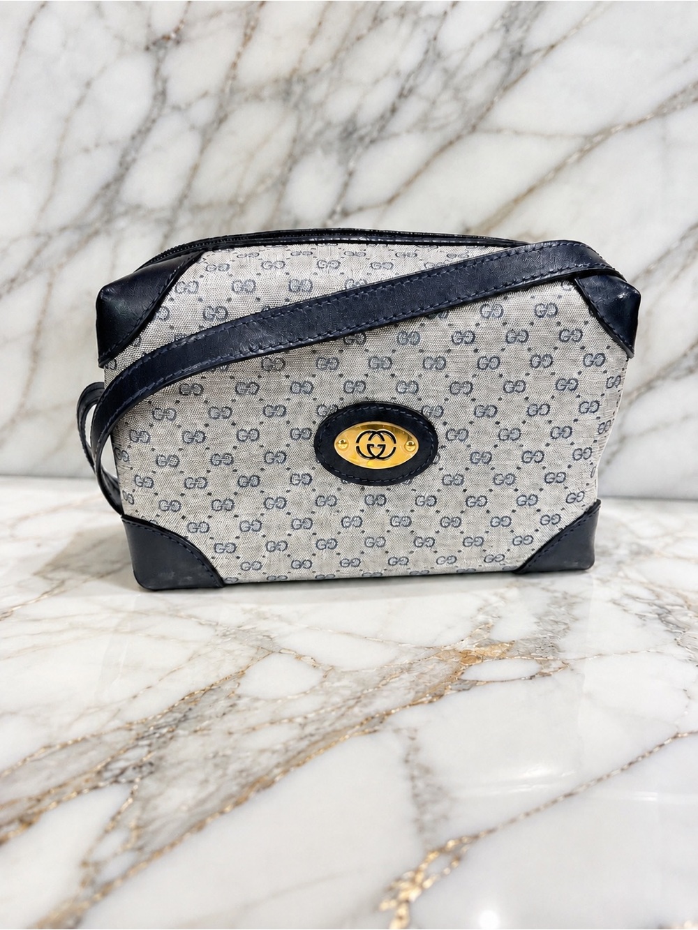 Vintage Gucci Micro GG Monogram Crossbody / Shoulder Bag 1980s